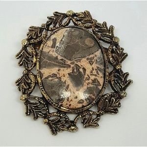 Brooch▪ chunky petrified wood agate pin/pendant